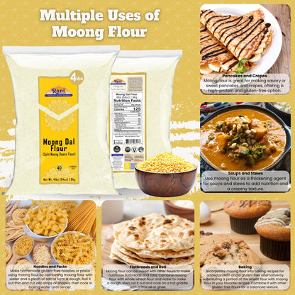 Rani Moong Whole (Ideal for cooking & sprouting, Whole Mung Beans with skin) Lentils Indian 64oz (4lbs) 1.81kg Bulk ~ All Natural | Gluten Friendly | Non-GMO | Kosher | Vegan | Indian Origin