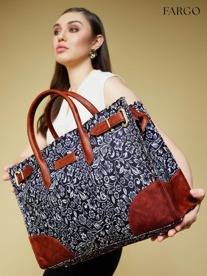 Fargo Canvas Laptop Handbag For Women - Stylish & Durable Tote Bag, Fits 15-Inch Laptop