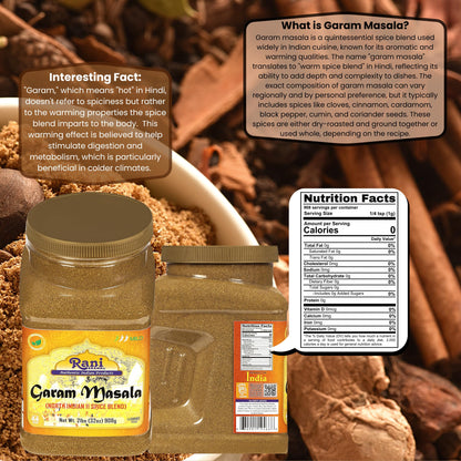 Rani Garam Masala Indian 11-Spice Blend 3oz (85g) PET Jar ~ All Natural, Salt-Free | Vegan | No Colors | Gluten Friendly | NON-GMO | Kosher | Indian Origin