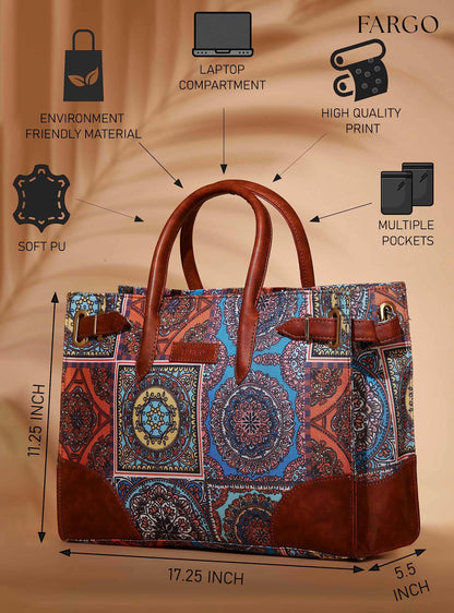 Fargo Canvas Laptop Handbag For Women - Stylish & Durable Tote Bag, Fits 15-Inch Laptop