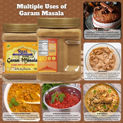 Rani Garam Masala Indian 11-Spice Blend 3oz (85g) PET Jar ~ All Natural, Salt-Free | Vegan | No Colors | Gluten Friendly | NON-GMO | Kosher | Indian Origin