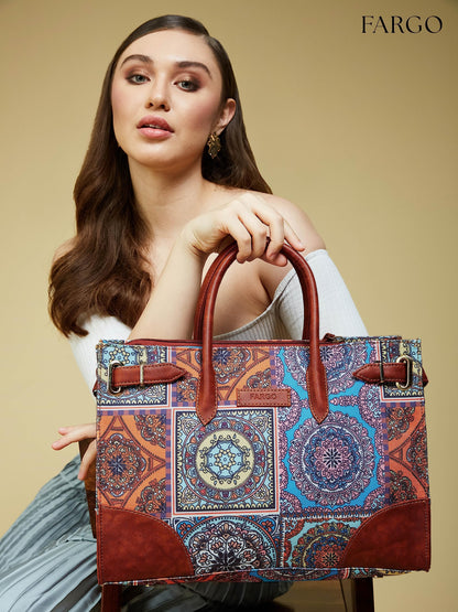 Fargo Canvas Laptop Handbag For Women - Stylish & Durable Tote Bag, Fits 15-Inch Laptop