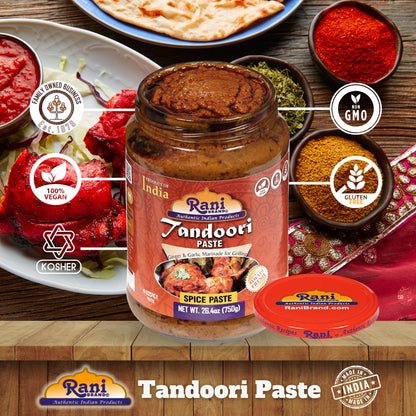Rani Tandoori Masala (Natural, No Colors Added) Indian 11-Spice Blend 3oz (85g) PET Jar ~ Salt Free | Vegan | Gluten Friendly | NON-GMO | Kosher | Indian Origin