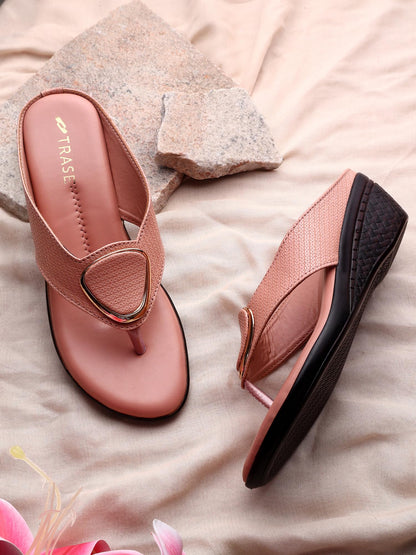 TRASE Women's Fashion Sandal | Faux Leather, Comfortable & Stylish Wedges | Ideal for Casual & Formal Occasions 2 inches heel