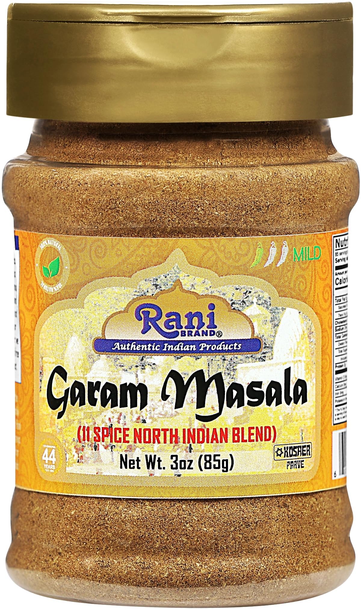 Rani Garam Masala Indian 11-Spice Blend 3oz (85g) PET Jar ~ All Natural, Salt-Free | Vegan | No Colors | Gluten Friendly | NON-GMO | Kosher | Indian Origin