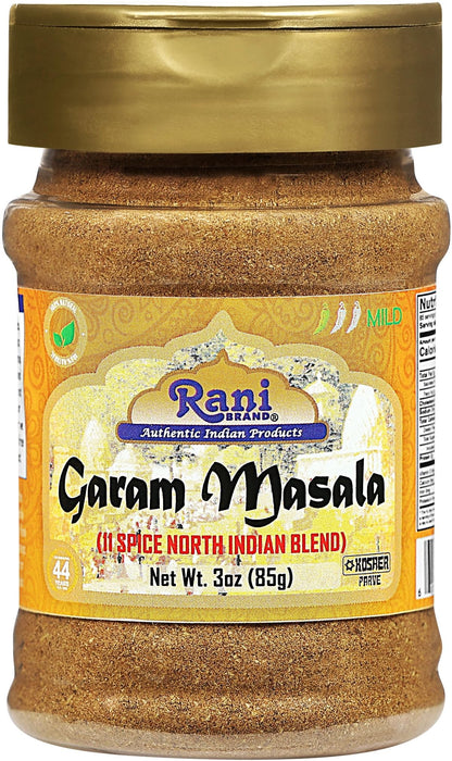 Rani Garam Masala Indian 11-Spice Blend 3oz (85g) PET Jar ~ All Natural, Salt-Free | Vegan | No Colors | Gluten Friendly | NON-GMO | Kosher | Indian Origin