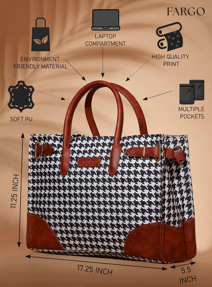 Fargo Canvas Laptop Handbag For Women - Stylish & Durable Tote Bag, Fits 15-Inch Laptop