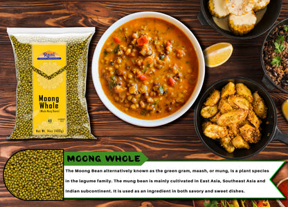 Rani Moong Whole (Ideal for cooking & sprouting, Whole Mung Beans with skin) Lentils Indian 64oz (4lbs) 1.81kg Bulk ~ All Natural | Gluten Friendly | Non-GMO | Kosher | Vegan | Indian Origin