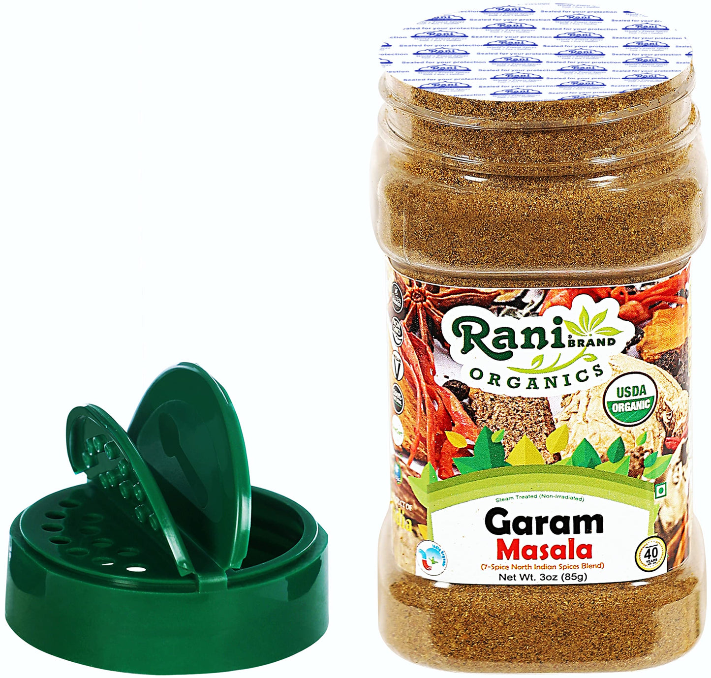 Rani Garam Masala Indian 11-Spice Blend 3oz (85g) PET Jar ~ All Natural, Salt-Free | Vegan | No Colors | Gluten Friendly | NON-GMO | Kosher | Indian Origin
