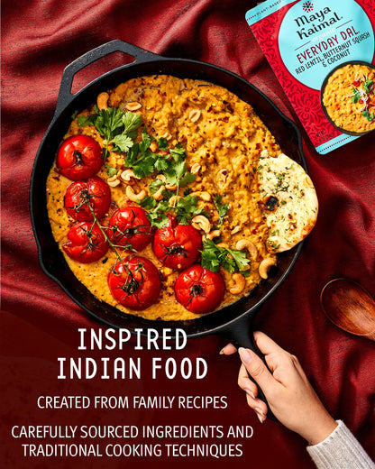 Maya Kaimal Foods - Organic Indian Everyday Dal - 6 pack variety of 10oz Ready to Eat Meals - Fully Cooked - Vegan - Kosher - Microwavable - made from Lentils, Beans, Squash, Coconut, Peas