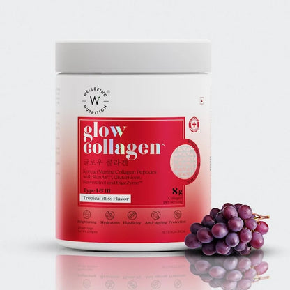 Wellbeing Nutrition Pure Korean Marine Collagen Peptides Supplement for Skin, Hair, Nails. Bone & Joint | Clinically Proven | High Absorption 8 gms Collagen | Unflavored, 200 gms